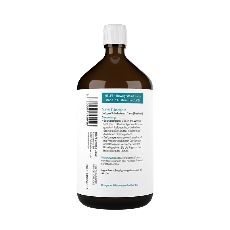 HELFE Duftoel Eukalyptus 1000ml Hinteransicht