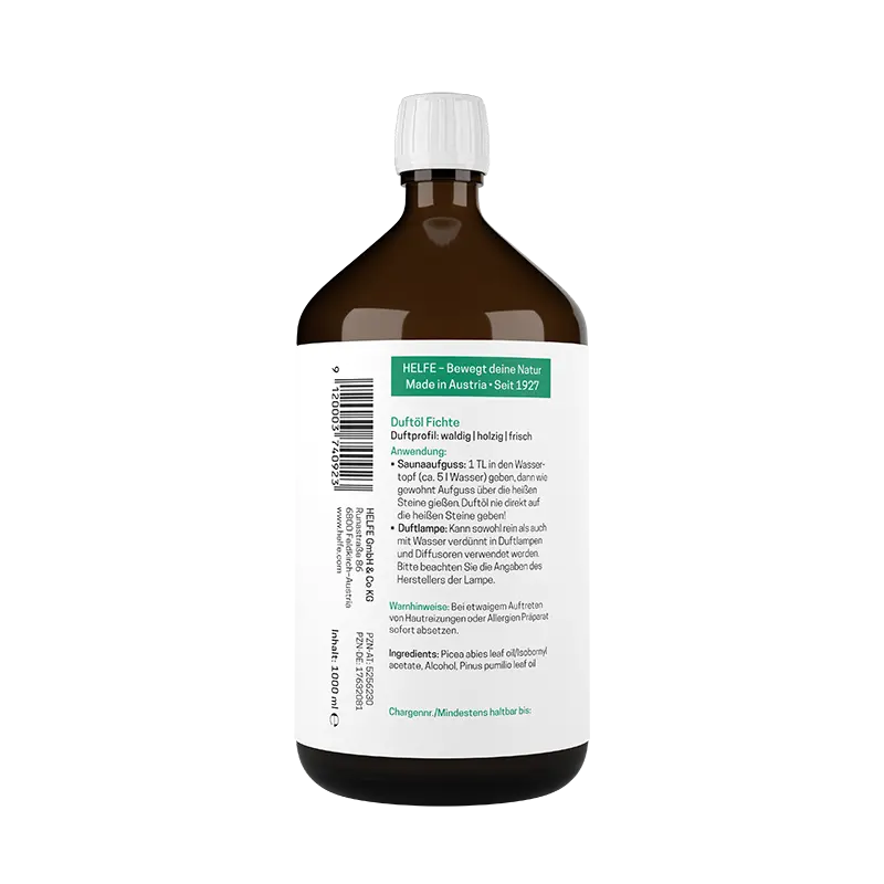 HELFE Duftöl Fichte 1000ml Hinteransicht